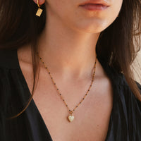 Humble Heart Necklace • Black & Cream