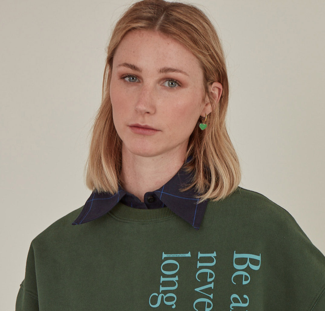 Humble Heart Earrings • Cobalt & Bright Green