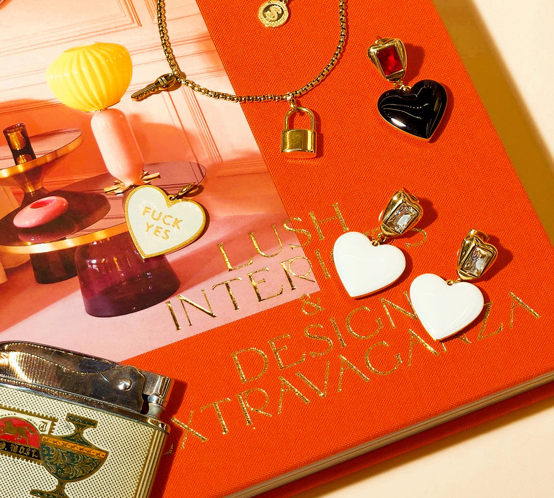 Precious Heart Earrings • Sparkly White