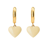 Humble Heart Earrings • Black & Cream