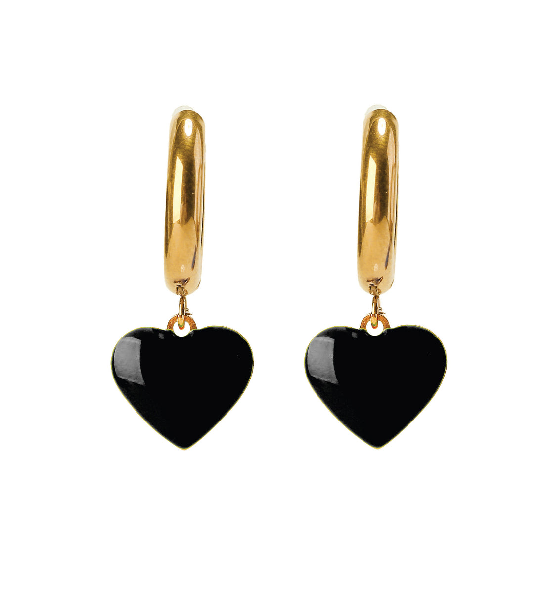 Humble Heart Earrings • Black & Cream