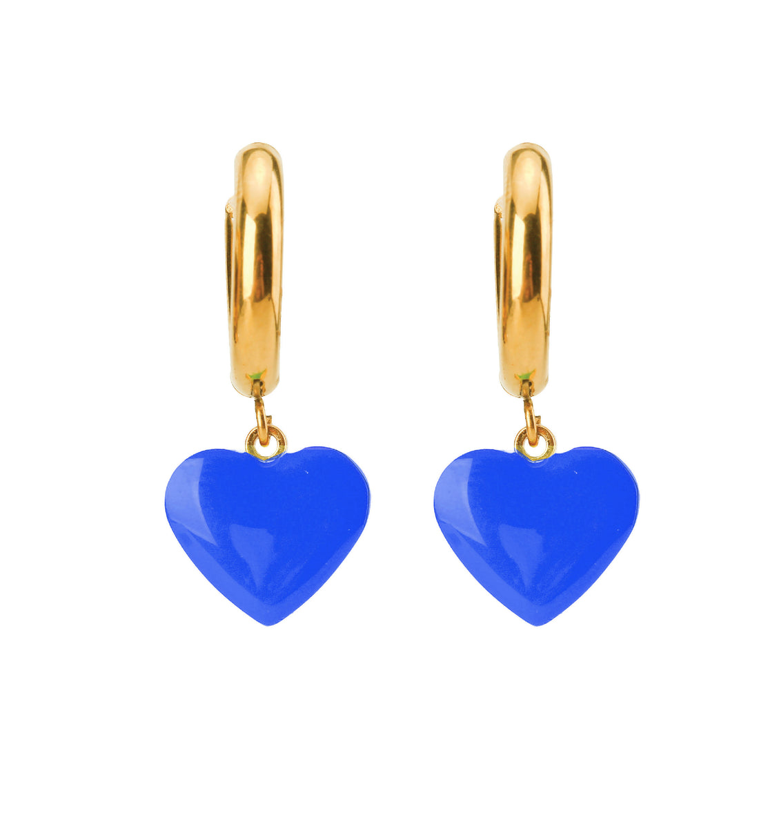 Humble Heart Earrings • Cobalt & Bright Green