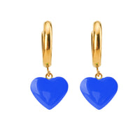 Humble Heart Earrings • Cobalt & Bright Green