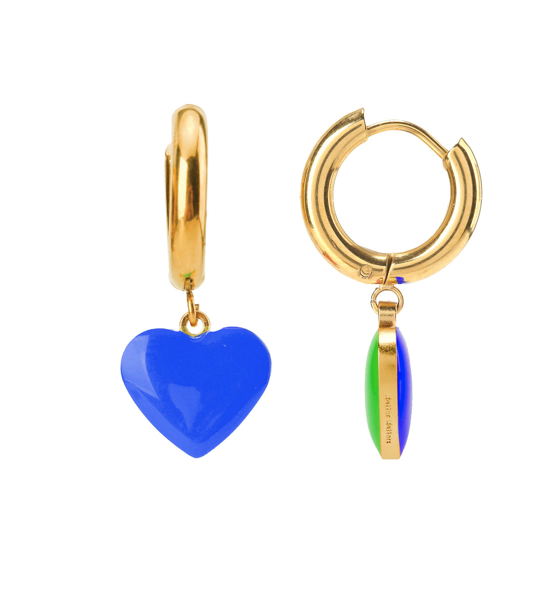 Humble Heart Earrings • Cobalt & Bright Green