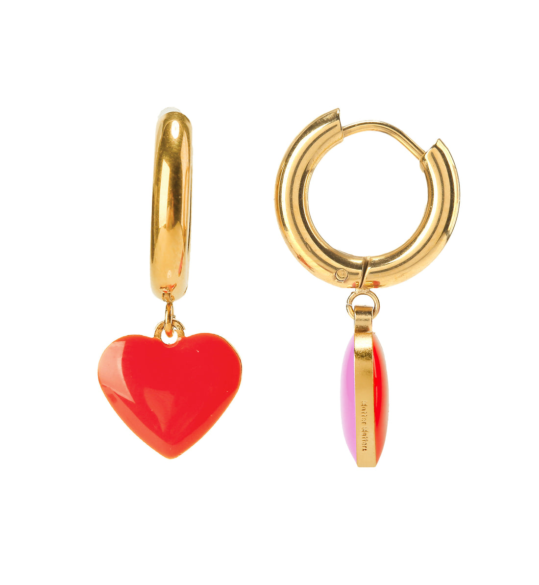 Humble Heart Earrings • Red & Pink