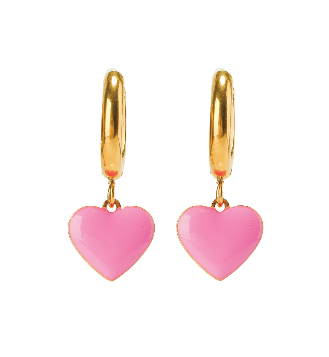 Humble Heart Earrings • Red & Pink