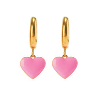 Humble Heart Earrings • Red & Pink