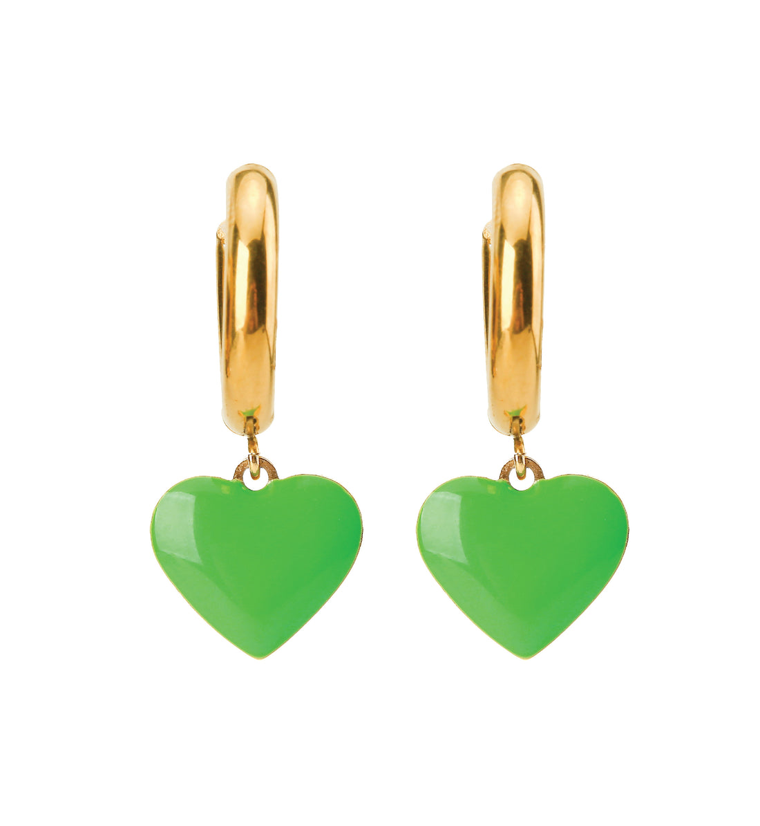 Humble Heart Earrings • Cobalt & Bright Green