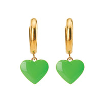 Humble Heart Earrings • Cobalt & Bright Green