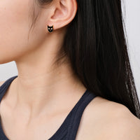 Mini Kitty Tom Earrings • Black