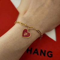 愛 / 做 Bracket Bracelet • Red/Navy