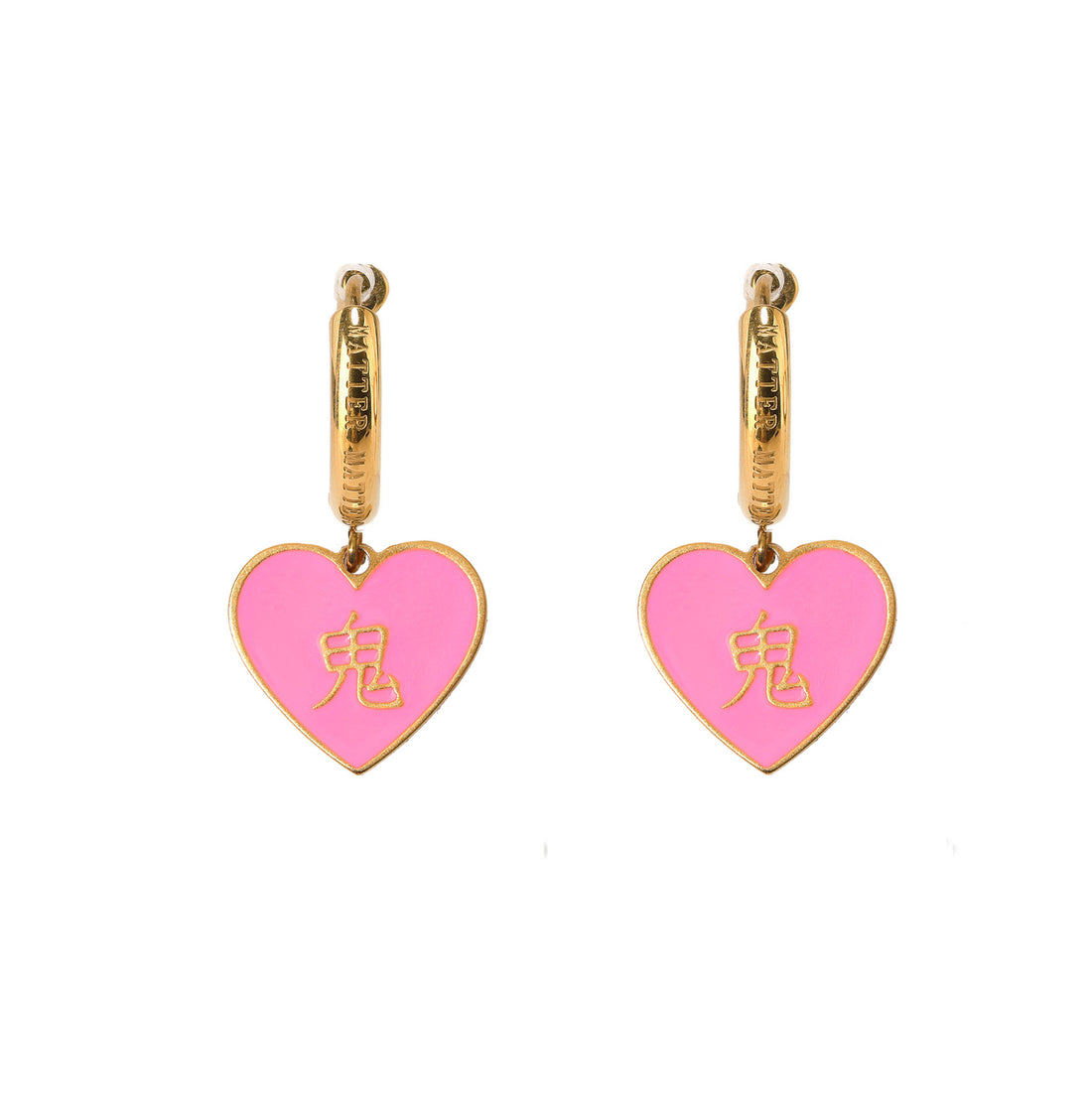 酒/鬼 Alcohol/Ghost Earrings • Black & Pink