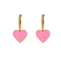 酒/鬼 Alcohol/Ghost Earrings • Black & Pink