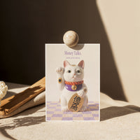 Some Good Fortune Postcard • Money Cat Statue