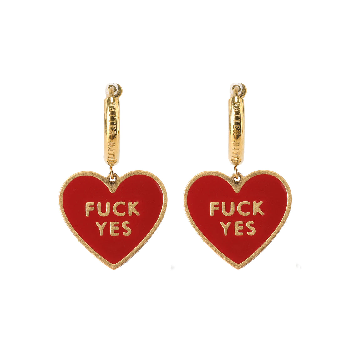 Fuck Yes Earrings • Red / Reversible