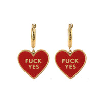 Fuck Yes Earrings • Red / Reversible