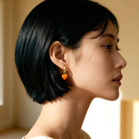 Humble Heart Earrings • Yellow & Orange