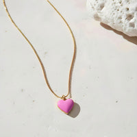 Humble Heart Necklace • Red & Pink