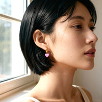 Humble Heart Earrings • Red & Pink