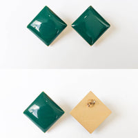 Diamond Studs • Forest Green