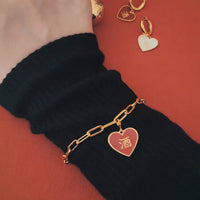酒/鬼 Alcohol/Ghost / Bracket Bracelet • Red/Cream
