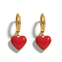 Humble Heart Earrings • Red & Pink