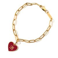 酒/鬼 Alcohol/Ghost / Bracket Bracelet • Red/Cream