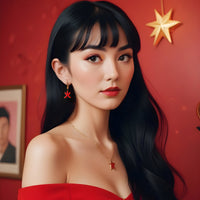 Five Elements / Fire Earrings • Red & Pink