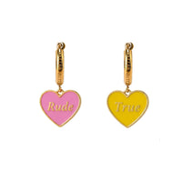 True/Rude Earrings • Yellow/ Pink