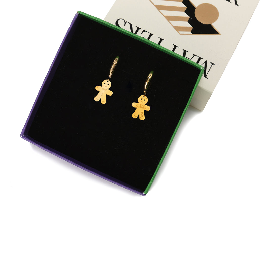 Not Anyone's Gingerbread Man Hoops • Gold with Steel Hoops