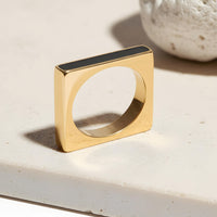 Bar Square Ring • Black