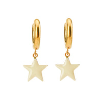Shining Star Earrings • Black & Cream