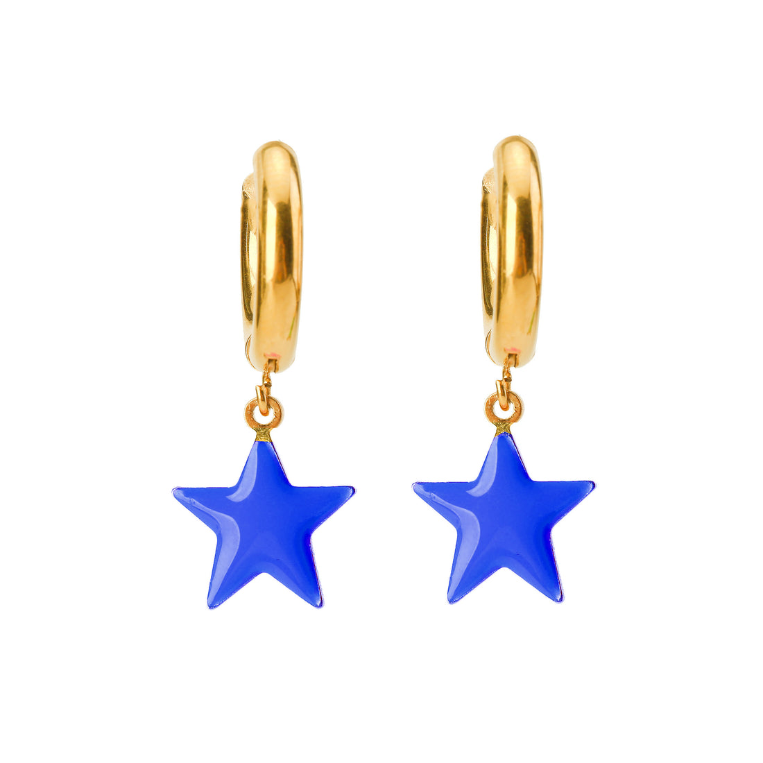 Shining Star Earrings • Cobalt & Bright Green