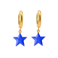 Shining Star Earrings • Cobalt & Bright Green