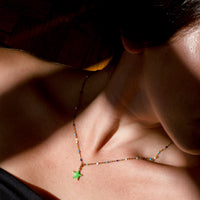 Shining Star Necklace • Cobalt & Bright Green
