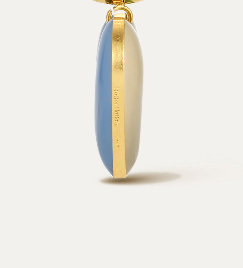 Follow Your Heart / Pearl Bracelet • Tan & Sky Blue