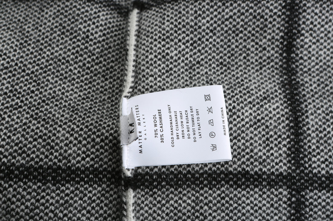 Fill in the Grids / Wool Cashmere-Blend Sweater • Black