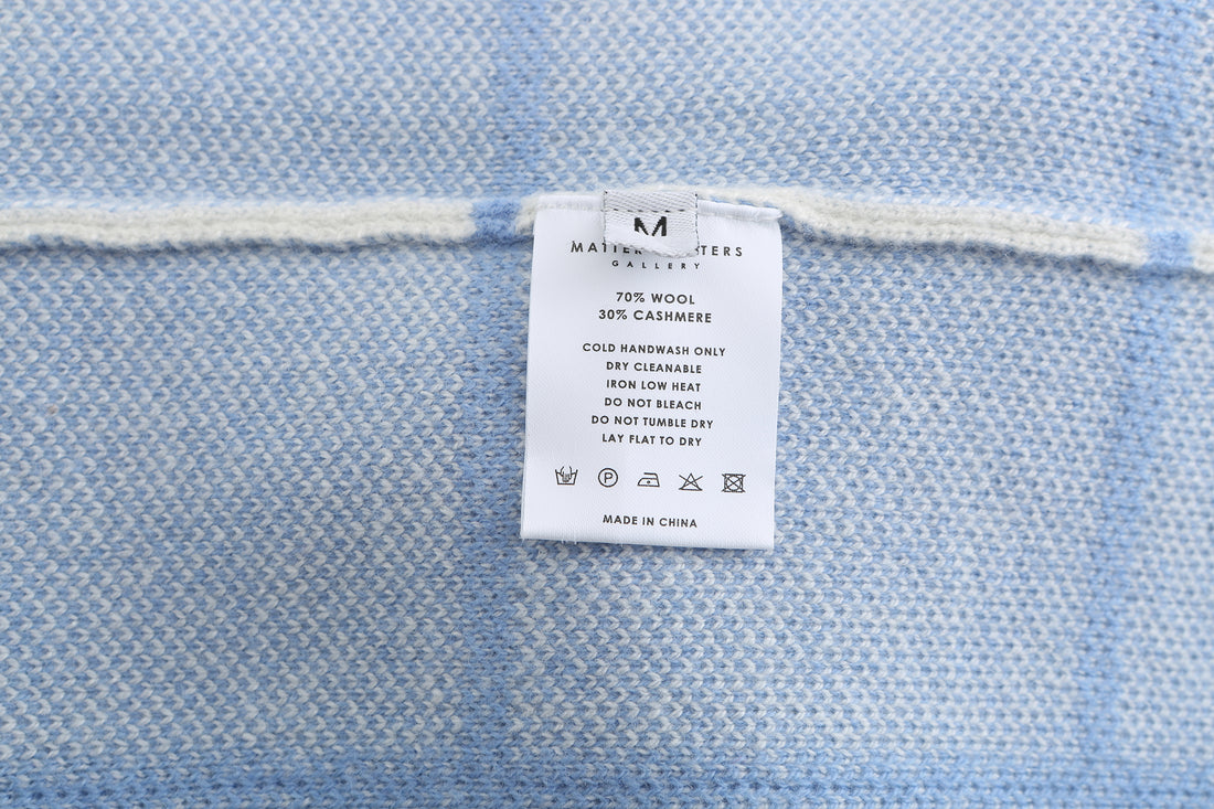 Fill in the Grids / Wool Cashmere-Blend Sweater • Light Blue