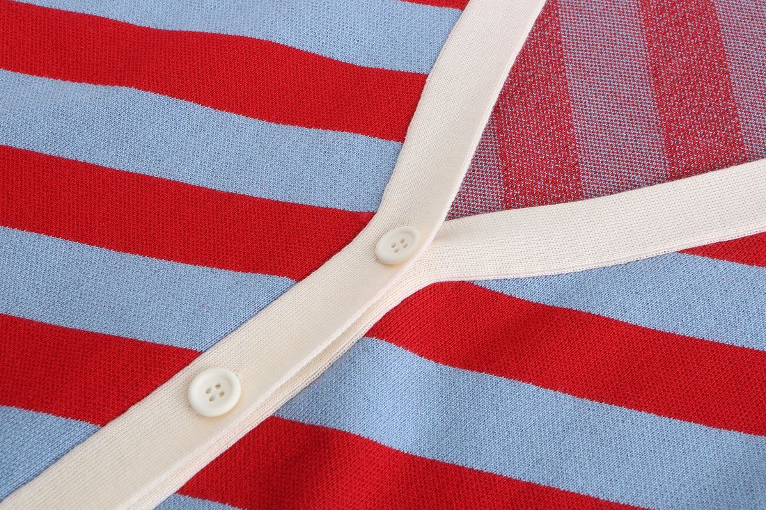 Earn Your / Wool Cashmere-Blend Cardigan • Red / Beige