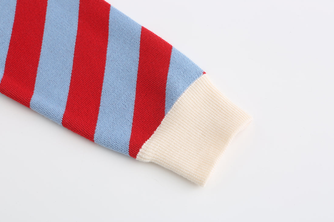 Earn Your / Wool Cashmere-Blend Cardigan • Red / Beige