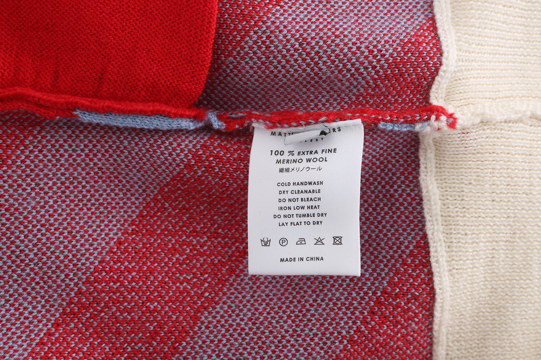 Earn Your / Wool Cashmere-Blend Cardigan • Red / Beige
