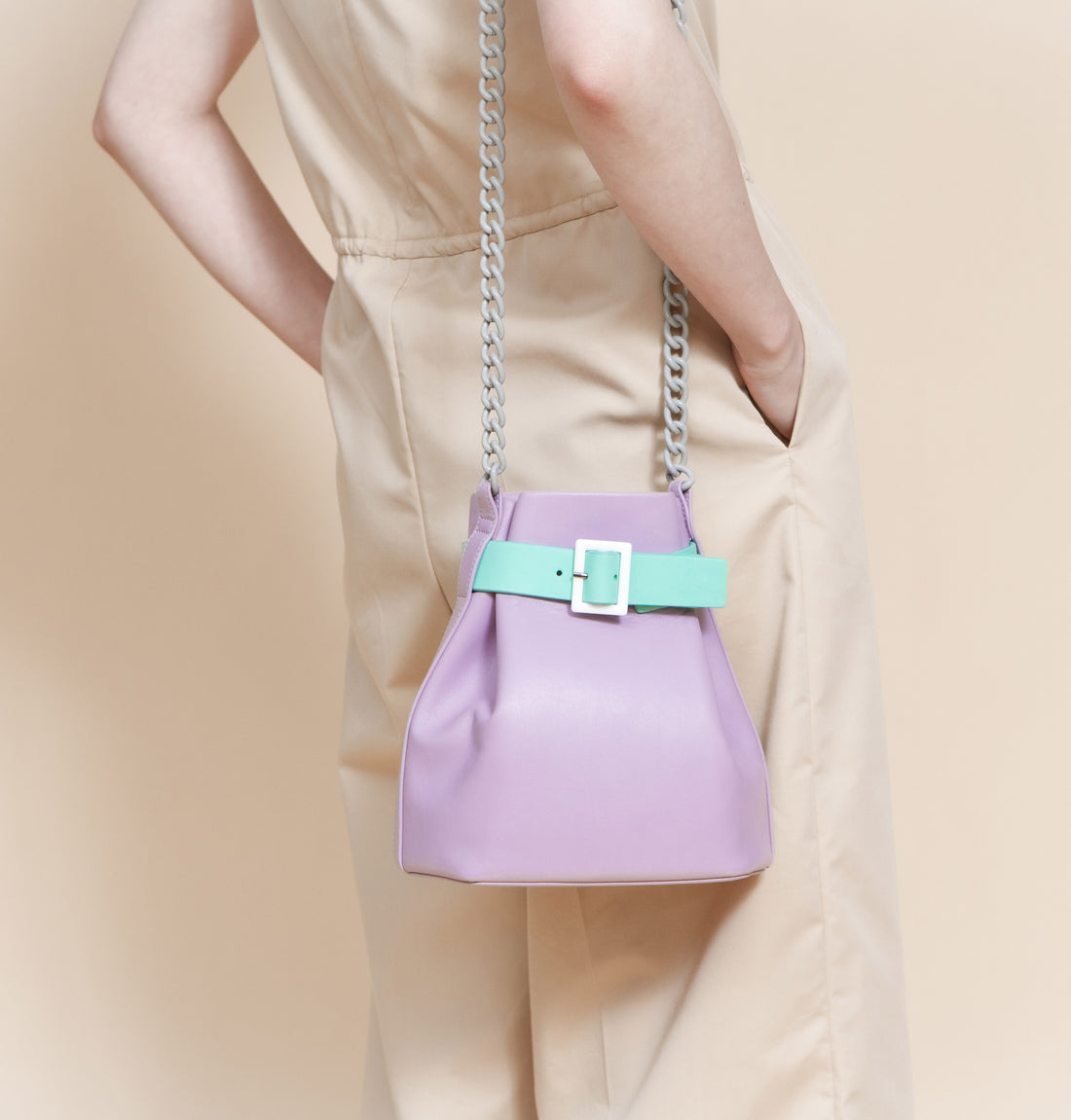 Mini Bucket Chained Bag • Lilac
