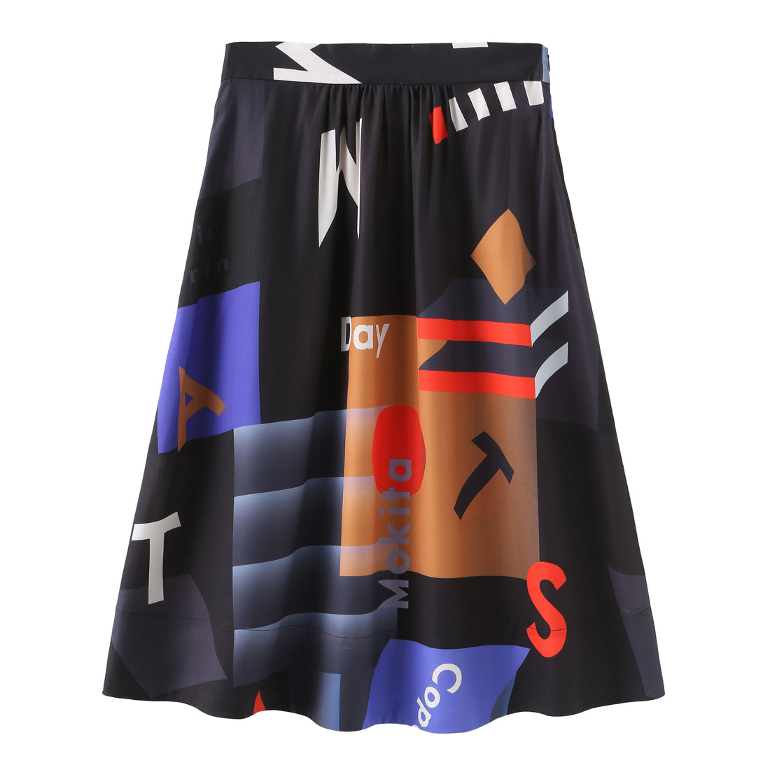 Mokita / Pattern Midi Skirt • Black