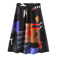 Mokita / Pattern Midi Skirt • Black