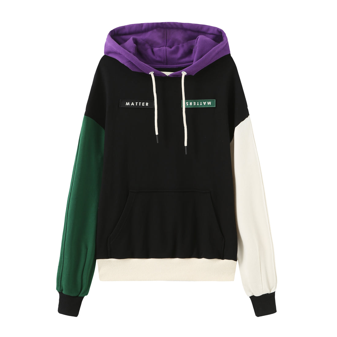 Astute / Colour-block Hoodies • Black