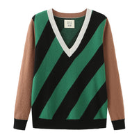 Earn Your / Wool Cashmere-Blend Sweater • Green / Black