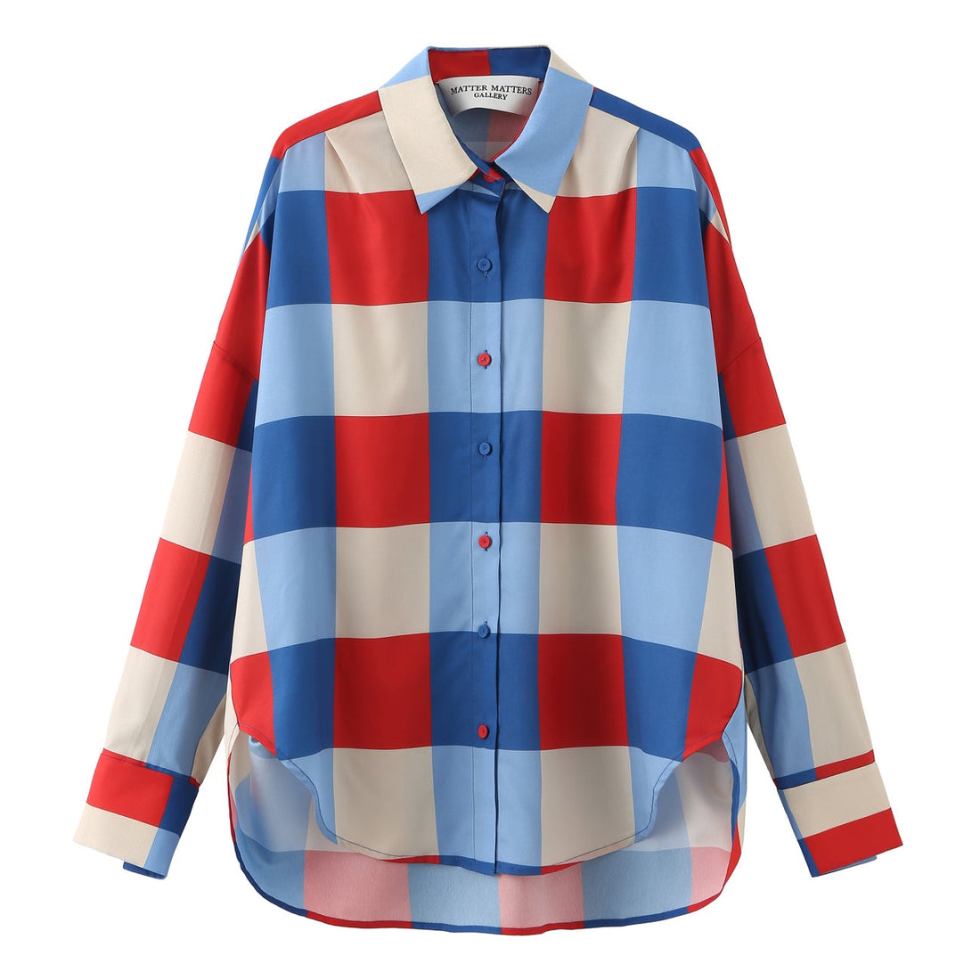 Secka / Checkered Loose Fit Capri Shirt • Red