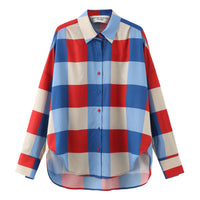 Secka / Checkered Loose Fit Capri Shirt • Red