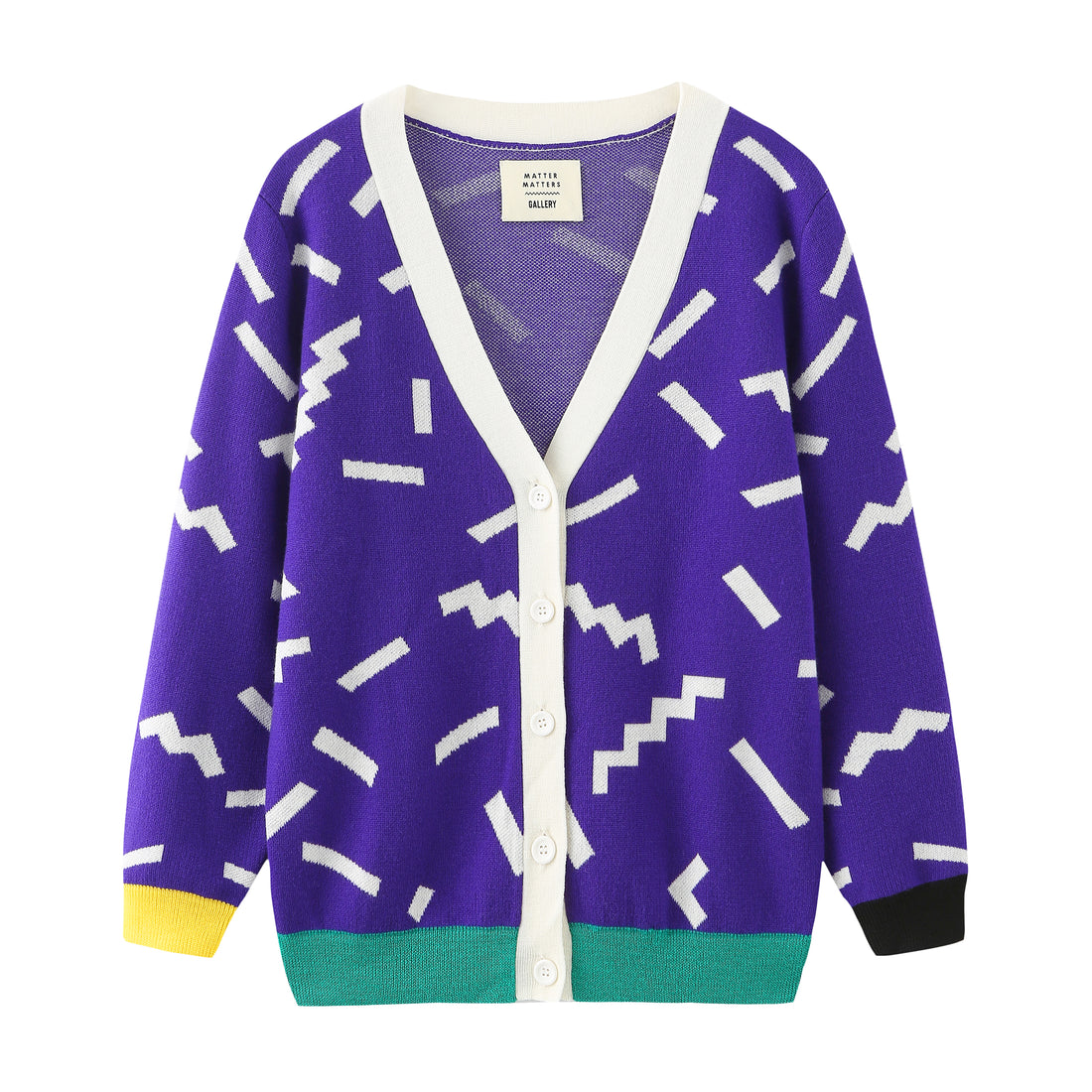 Ditsy / Merino Wool Cardigan • Purple
