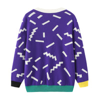 Ditsy / Merino Wool Cardigan • Purple